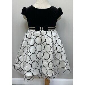Jona Michelle Girls 2T Special Occasion Party Dress Black/White